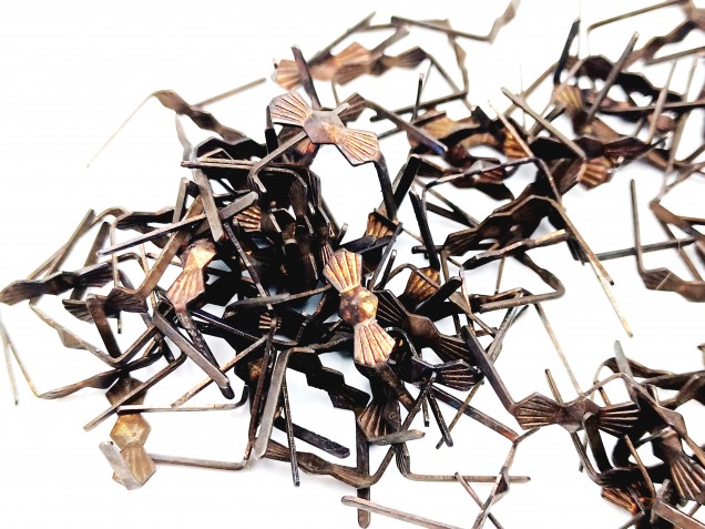 Antique Brass Bow Clips 11mm Closed 34mm Open