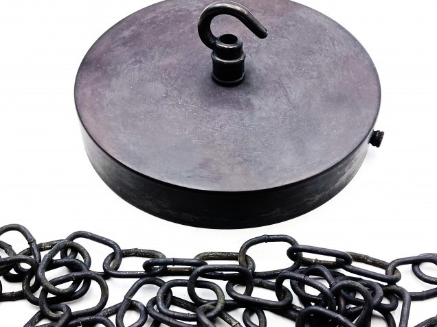 150mm Ceiling Rose Hook And Chain Dark Antique Finish