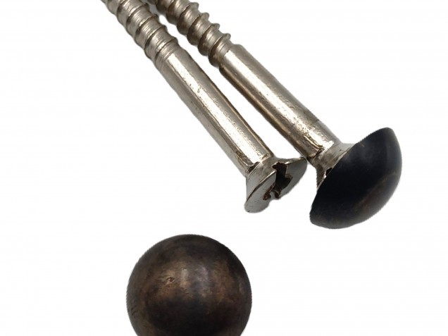 2 inch screws with dome caps in dark bronze 13mm head 