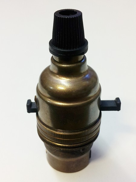 Switched Cord Grip Lamp Holder Various Finishes B22 large standard bayonet cap