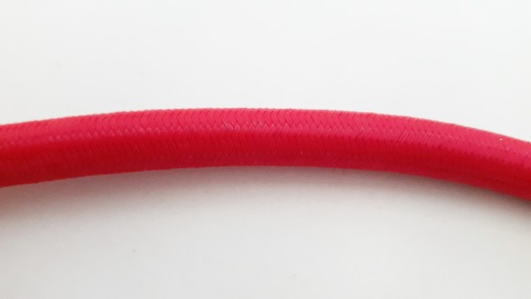 Red Round Overbraid Electric Cable 0.50mm Inner Core 3 Amp