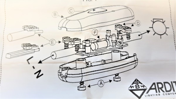 Dimmer Switch In-line Press Dimmer 10w-150w WHITE