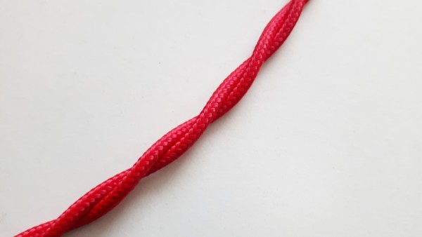 BRAIDED 2 CORE FLEX CABLE RED 0.50MM