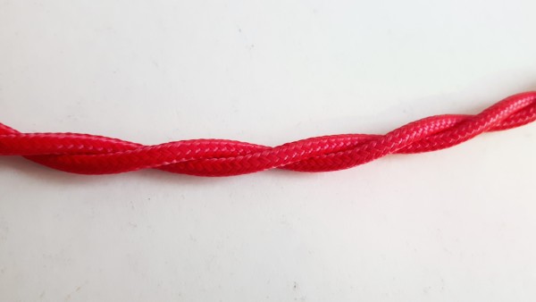 BRAIDED 2 CORE FLEX CABLE RED 0.50MM