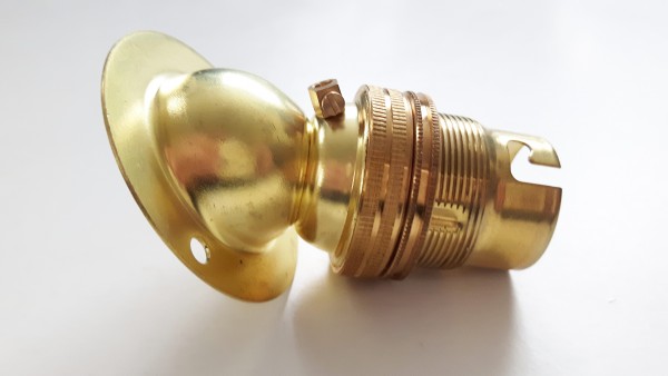 Angle batten lamp holder BC B22 3 part earthed 4 finishes