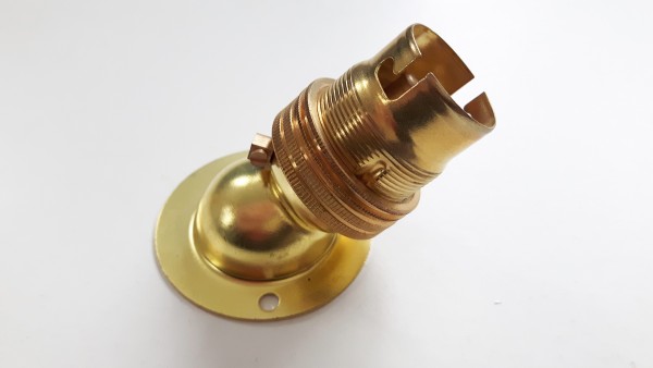Angle batten lamp holder BC B22 3 part earthed 4 finishes