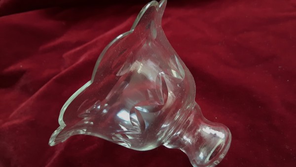 Vintage cut glass candle cup