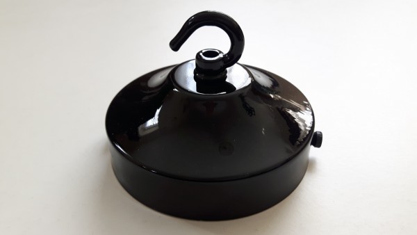 Black Ceiling Rose Hook 