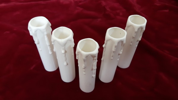 WHITE PLASTIC DRIP EFFECT CANDLE TUBES 100MM x 23.5mm