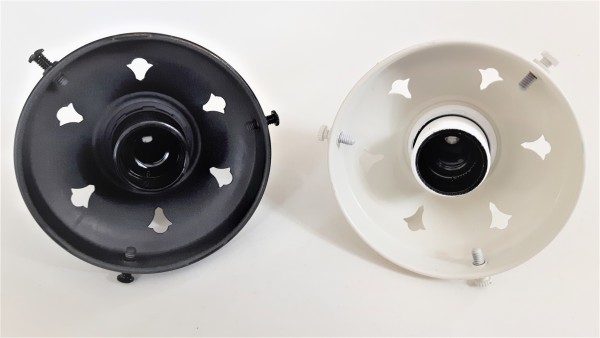 E14 SES lamp holder with 3 1~4 inch gallery in black or white