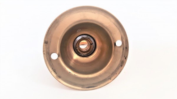 Gilded chandelier hook ceiling plate and matching chain in gilded brass