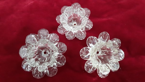 Hand blown glass flowers small open