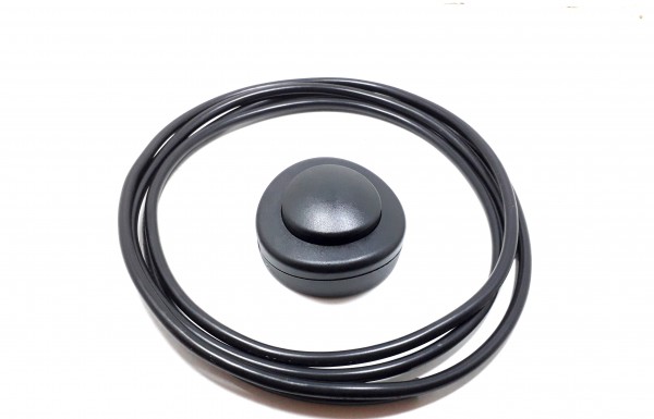 inline floor lamp switch 2 or 3 core in BLACK with 2 metres cable