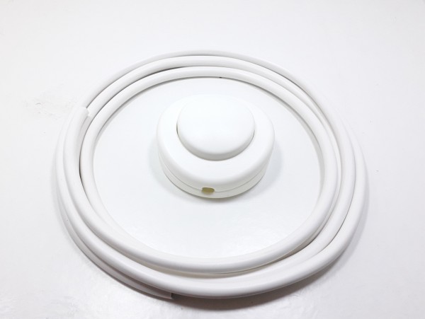 Inline Floor Lamp Switch 2 or 3 core in WHITE with 2 metres of Cable