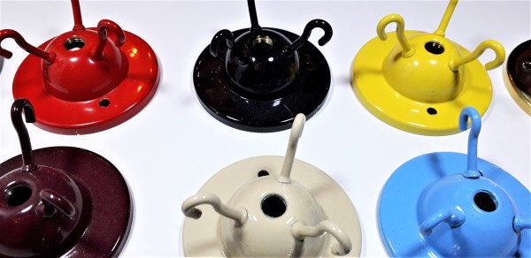 White triple lighting hook ceiling plate