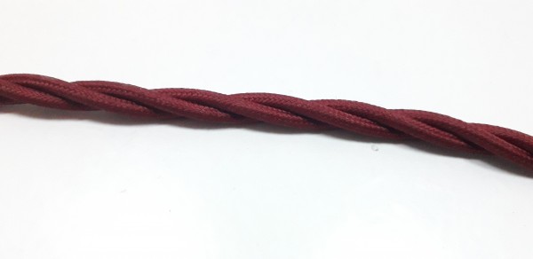 Braided burgundy silk electric wire 0.75mm