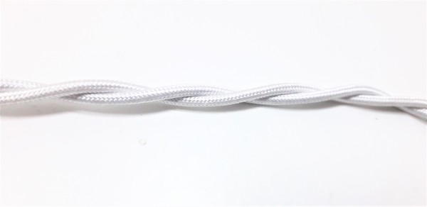 BRAIDED 2 CORE FLEX ELECTRIC CABLE BRIGHT SILVER 0.75mm