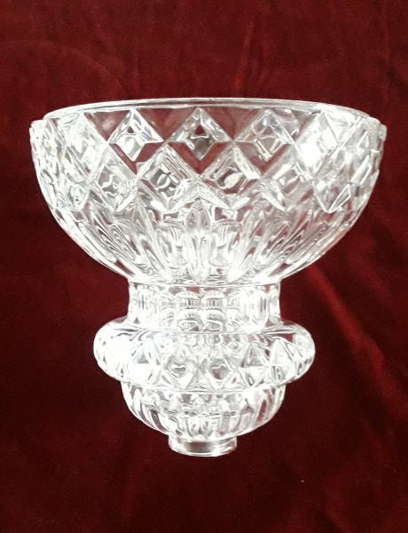 Large crystal chandelier bowl pressed