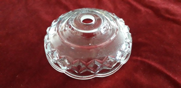Glass Bobeche with cross pattern 110mm wide