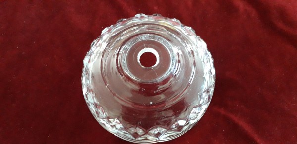Glass Bobeche with cross pattern 110mm wide