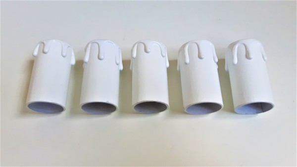 Candle Tubes  White Drip Card 55mm x 26mm pack of 5