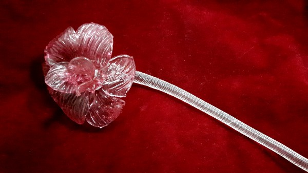 Murano Chandelier red Flower clear Stem tray GM1    