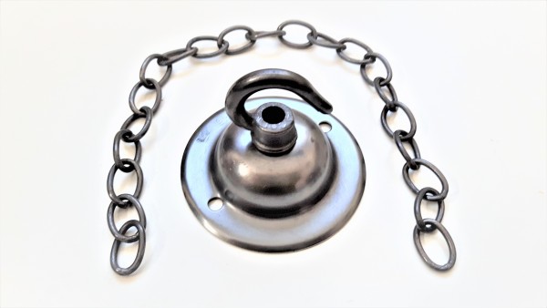 Ceiling Rose Hook in dark bronze with chain