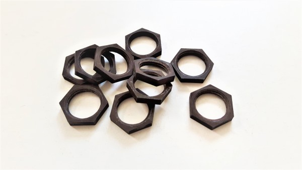 M13 Antique Brass Hexagon Nuts 10mm Metric Thread 3mm Depth  