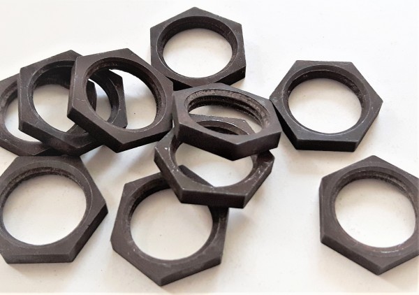 M13 Antique Brass Hexagon Nuts 10mm Metric Thread 3mm Depth  