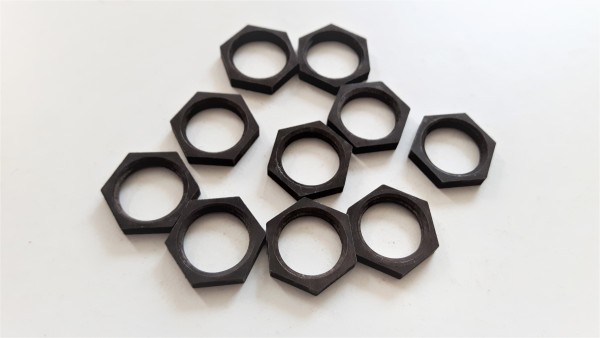 M13 Antique Brass Hexagon Nuts 10mm Metric Thread 3mm Depth  