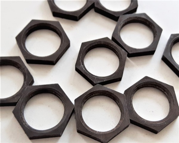 M13 Antique Brass Hexagon Nuts 10mm Metric Thread 3mm Depth  