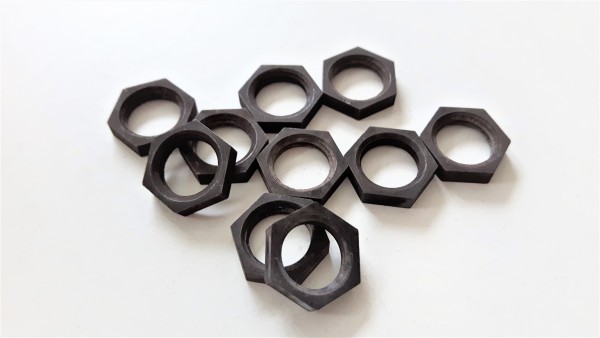 M10 Antique Brass Hexagon Nuts 10mm Metric Thread 3mm Depth 