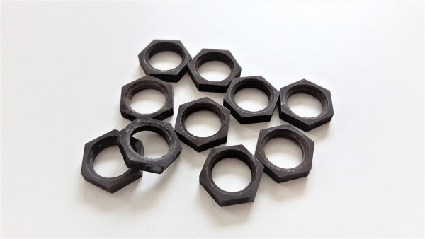 M10 Antique Brass Hexagon Nuts 10mm Metric Thread 3mm Depth 