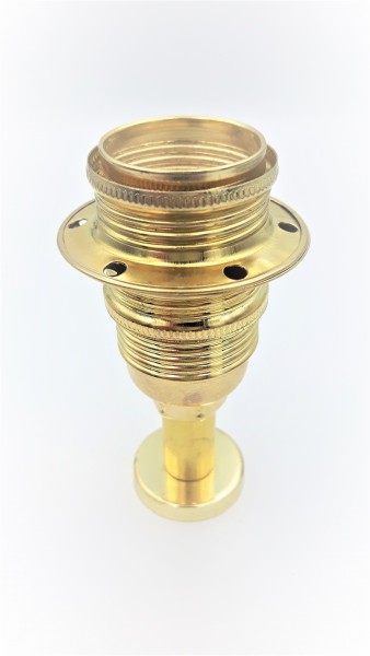 E14  pedastal lamp holder 3 part plus shade ring brass effect   