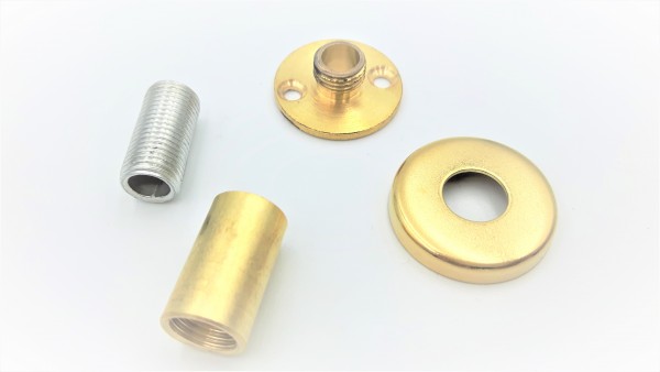 Switched pedestal lamp holder B22 Brass Finish 4 Height Options