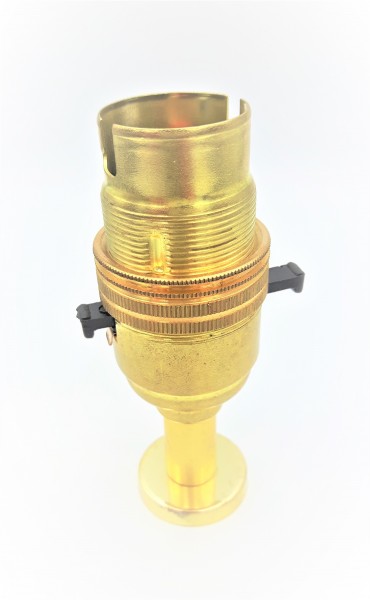 Switched pedestal lamp holder B22 Brass Finish 4 Height Options