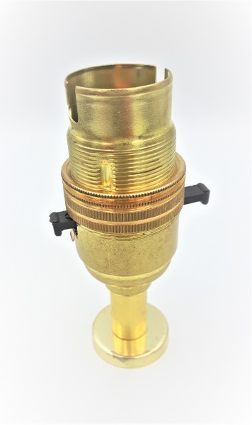 Switched pedestal lamp holder B22 Brass Finish 4 Height Options