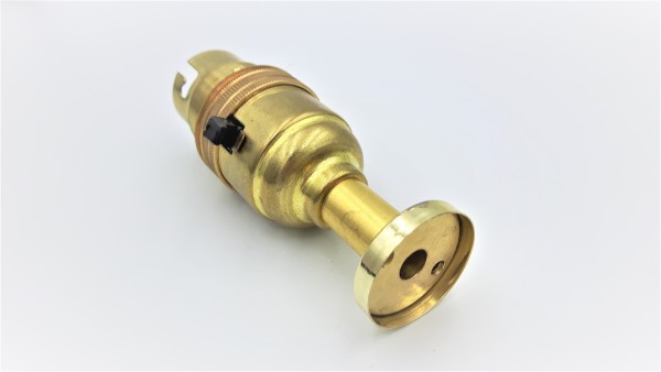 Switched pedestal lamp holder B22 Brass Finish 4 Height Options