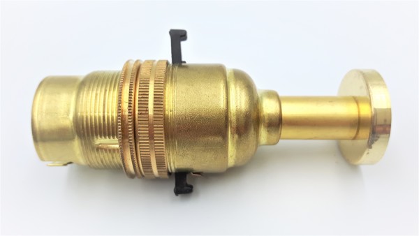 Switched pedestal lamp holder B22 Brass Finish 4 Height Options