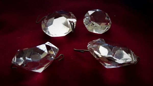 Crystal Chandelier Round Flat Back Button Original 19th Century Buttons