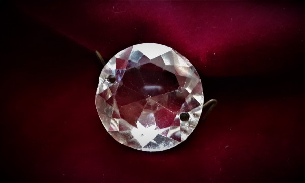 Crystal Chandelier Round Flat Back Button Original 19th Century Buttons