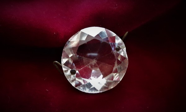 Crystal Chandelier Round Flat Back Button Original 19th Century Buttons