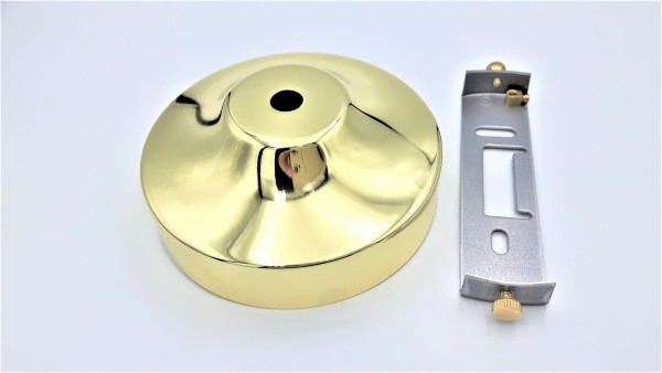 Chandelier ceiling rose plus strap 100mm dia brass finish