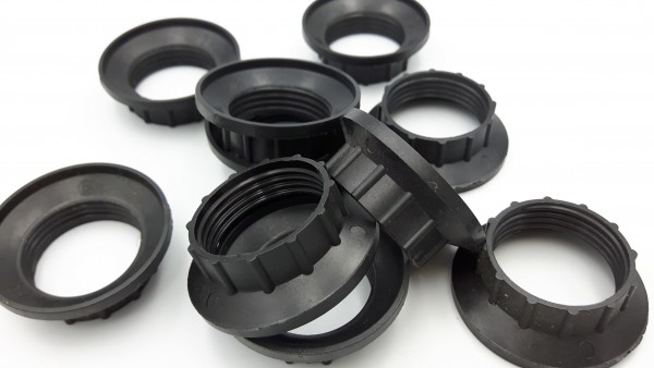 E14 Chunky Shade Rings Black Plastic 44mm Width External 27mm Width Internal