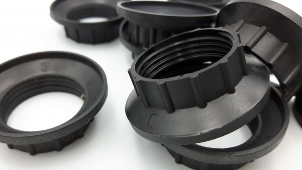 E14 Chunky Shade Rings Black Plastic 44mm Width External 27mm Width Internal