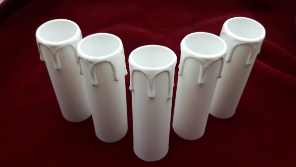 Candle Tube White Drip Plastic 90mm x 27mm