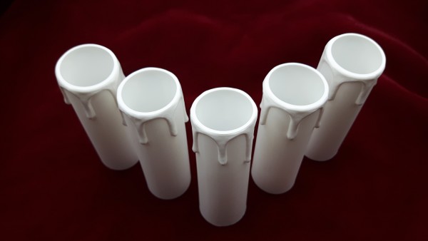 Candle Tube White Drip Plastic 90mm x 27mm
