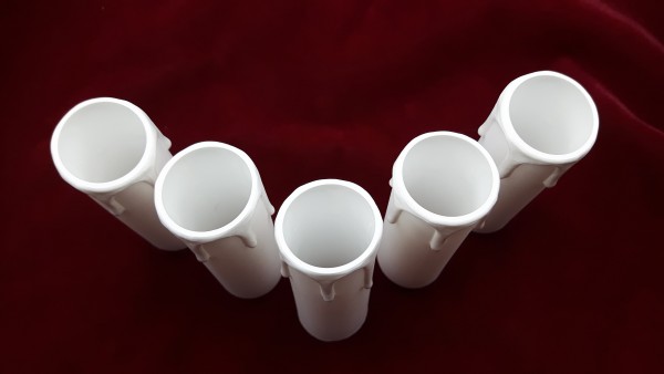 Candle Tube White Drip Plastic 90mm x 27mm