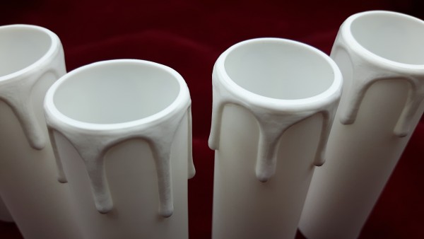 Candle Tube White Drip Plastic 90mm x 27mm