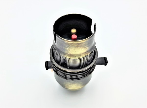 Switched lamp holder BC B22 Brushed Antique finish half inch base